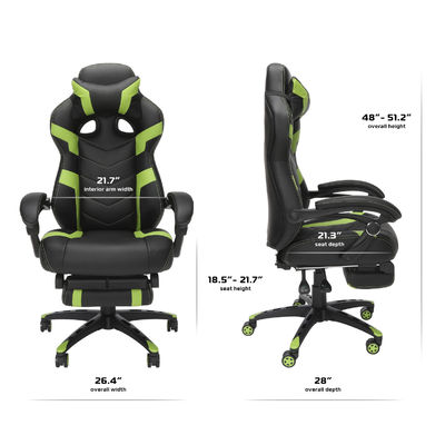 Ergonomischer Computersitz für Spiele aus Aluminium mit integrierter Kopfstütze