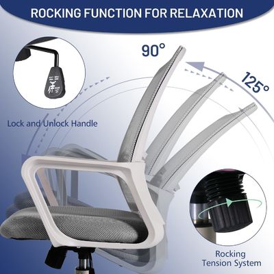 Schwenkbare Schreibtischstuhl Silla Oficina Mesh Arbeitsstuhl Ergonomisch Mittlere Rücken für Erwachsene Arbeit