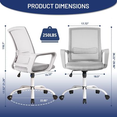 Schwenkbare Schreibtischstuhl Silla Oficina Mesh Arbeitsstuhl Ergonomisch Mittlere Rücken für Erwachsene Arbeit