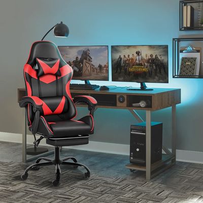 Ergonomischer Spielstuhl mit Fußstütze und Lendenstütze 20&quot;D x 25&quot;W x 46&quot;H/360 Drehbar