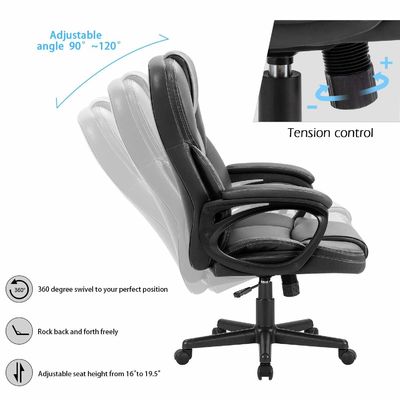 Metall-Typ-Metall-Hoch-Back-Office-Exekutivstuhl Verstellbarer Managerial Home Desk-Sessel