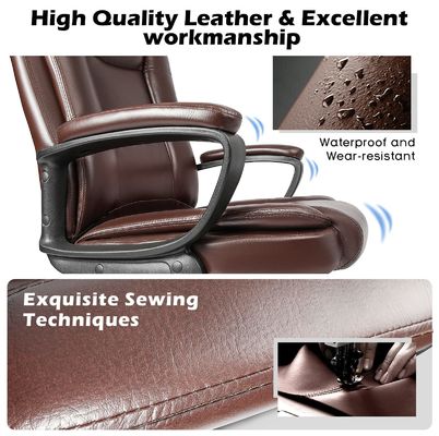 High Back Computer Chair Braun 400 LBS Große und hohe Führungskräfte Executive Chair für Büro