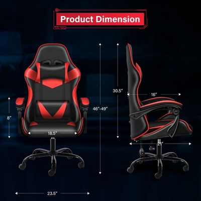 Kunststoffsitz Stoff Computerspielstuhl mit Fußstütze und Lendenunterstützung Ergonomisch