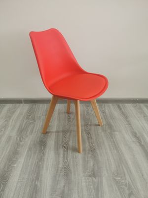40'HQ Wohnzimmerstühle mit PU-Kissen 1488 Stück Preise Nordischer Holztulpen Esszessel
