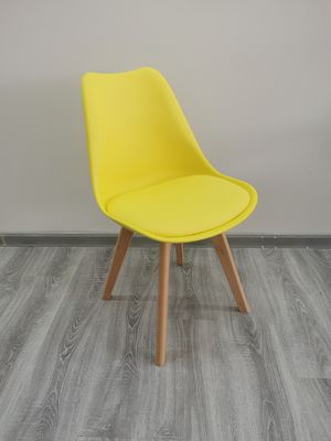 40'HQ Wohnzimmerstühle mit PU-Kissen 1488 Stück Preise Nordischer Holztulpen Esszessel