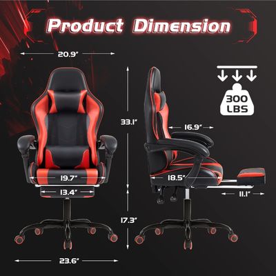 Drehstuhl ALINUNU Ergonomische Computerspielstühle mit Massage und Lendenstütze