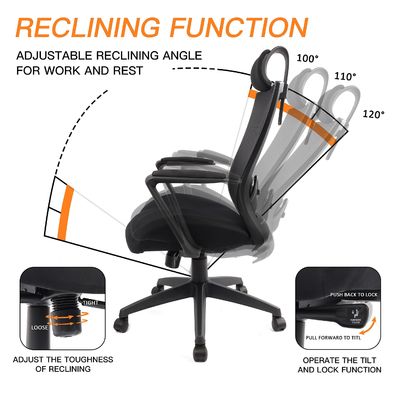 Ergonomischer Bürostuhl mit Verdickungskissen und verstellbarer Kopfstütze