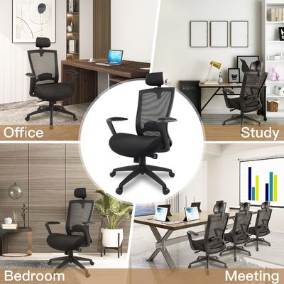 Ergonomischer Bürostuhl mit Verdickungskissen und verstellbarer Kopfstütze