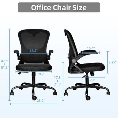 Flip-up-Arms Ergonomische Netz Bürostuhl mit 360-Schwenken und Höhenregelung