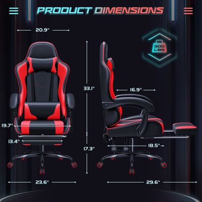 Modernes Design ALINUNU Spielstuhl mit Massage Lumbal Unterstützung und 360 Dreh-Sitz