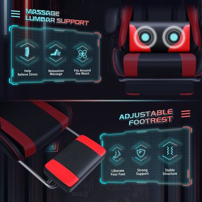 Modernes Design ALINUNU Spielstuhl mit Massage Lumbal Unterstützung und 360 Dreh-Sitz