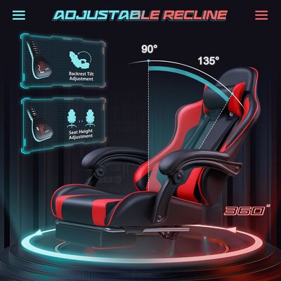 Modernes Design ALINUNU Spielstuhl mit Massage Lumbal Unterstützung und 360 Dreh-Sitz