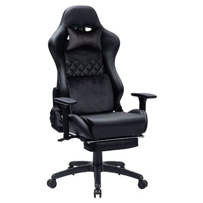 Büro-Spielstuhl mit Fußstütze Hochrücken Verstellbares PU-Leder Modernes Design