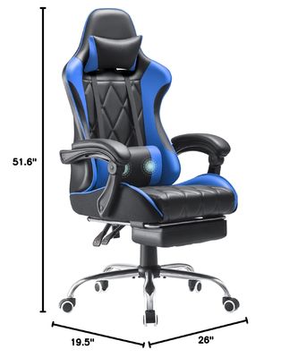 Hochrücken Videospiele Stuhl mit Fußstütze und Massage Lendenstütze angepasste Farbe