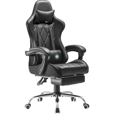 Computerspielzimmer Racing Gaming-Stuhl mit Fußstütze und Massage Lendenunterstützung Hochrücken