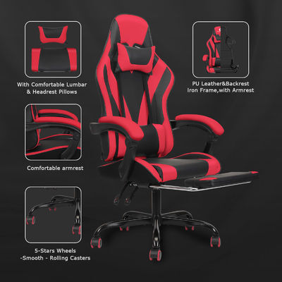 Postverpackung Y Hochrücken ergonomischer Spielstuhl mit Fußstütze und verstellbarer Höhe