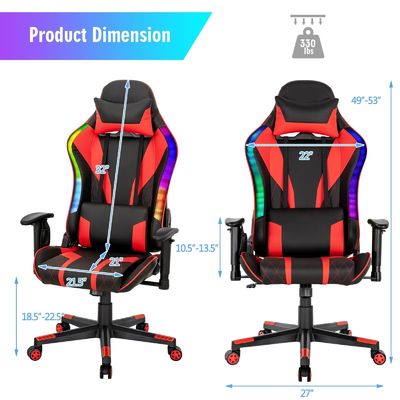 Verbessern Sie Ihren Gaming-Stuhl auf ALINUNU Drehstuhl mit RGB-LED-Leuchten Ergonomisches Design