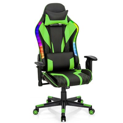 Komfortabler ergonomischer RGB-Spielstuhl mit verstellbarem Design und RGB-LED-Leuchten