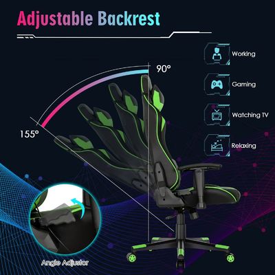 Komfortabler ergonomischer RGB-Spielstuhl mit verstellbarem Design und RGB-LED-Leuchten