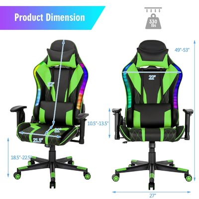 Komfortabler ergonomischer RGB-Spielstuhl mit verstellbarem Design und RGB-LED-Leuchten