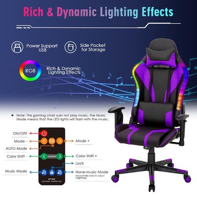 Verbessern Sie Ihr Gaming-Setup mit ALINUNU Schwenkstuhl modernem Design und RGB LED-Leuchten