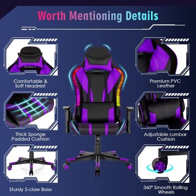 Verbessern Sie Ihr Gaming-Setup mit ALINUNU Schwenkstuhl modernem Design und RGB LED-Leuchten
