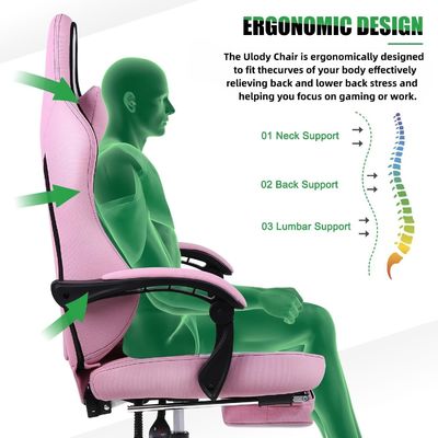 Modernes Design Synthetisches Leder Ergonomischer Computerspielstuhl mit Fußstütze ALINUNU
