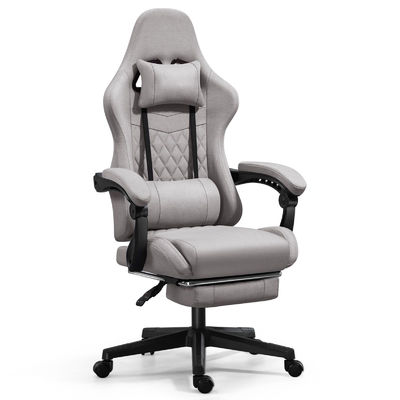 Verstellbarer ergonomischer Spielstuhl mit Fußstütze und Massage aus synthetischem Leder