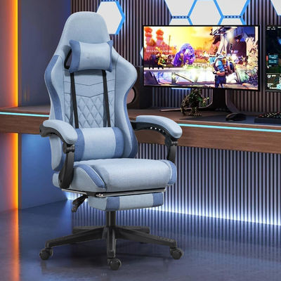 ALINUNU Eisen-Metall-Schwenkstuhl Computer-Spielstuhl mit Fußstütze und Massage