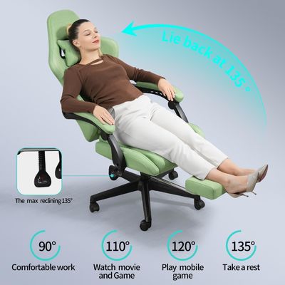 Ergonomischer Spielstuhl mit Fußstütze und Massage Maximalgewicht 300 Pfund