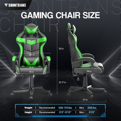 250 Pfund Maximalgewicht Empfehlung Ergonomischer Gamerstuhl mit Massagefunktion