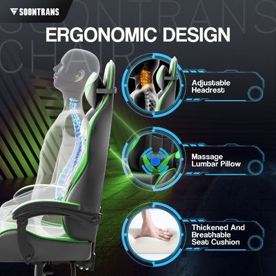250 Pfund Maximalgewicht Empfehlung Ergonomischer Gamerstuhl mit Massagefunktion
