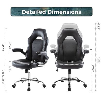 Synthetisches Leder Drehstuhl ALINUNU Ergonomischer Computerspielstuhl für Heimrennen