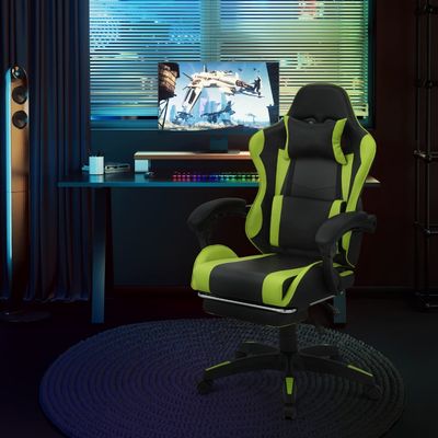 Eisener Lendenunterstützung Ergonomischer Computer-Rennstuhl mit verstellbarer Höhe und Fußstütze