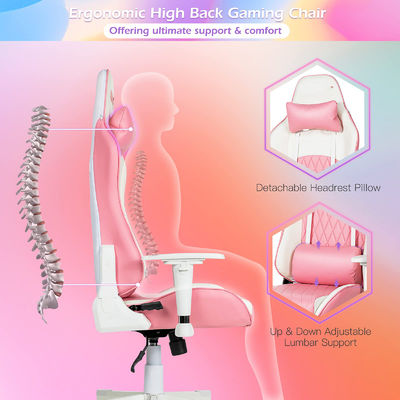 Verstellbarer ergonomischer Rennsportstuhl mit Lendenunterstützung
