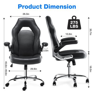 Ergonomischer Rennspielstuhl ALINUNU Direkt drehbarer Computerstuhl mit Lendenstütze