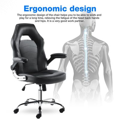 Ergonomischer Rennspielstuhl ALINUNU Direkt drehbarer Computerstuhl mit Lendenstütze