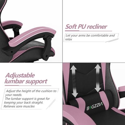 Home Office Racing Gaming Chair mit Kopfstütze und Lendenstütze