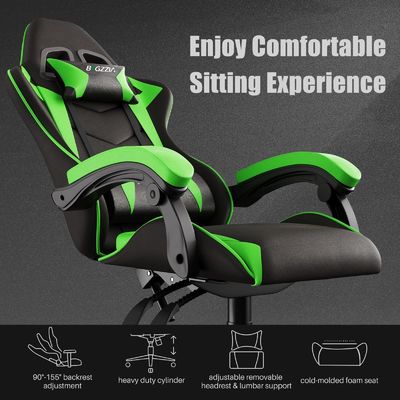 Verkaufen Sie direkt modernen Design Iron Racing Gaming-Stuhl mit Kopfstütze und Lendenstütze