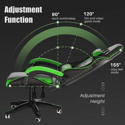 Verkaufen Sie direkt modernen Design Iron Racing Gaming-Stuhl mit Kopfstütze und Lendenstütze
