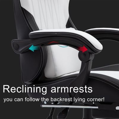 Höhenverstellbarer ergonomischer Computerspielstuhl mit Kopfstütze und Lendenstütze