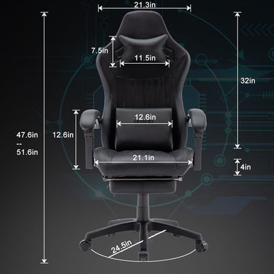 Höhenverstellbarer ergonomischer Dreh- und Drehstuhl mit Kopfstütze und Lendenstütze