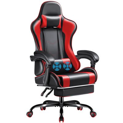 Modern Design Renncomputer Videospiele Stuhl mit Fußstütze und Massage Lendenunterstützung