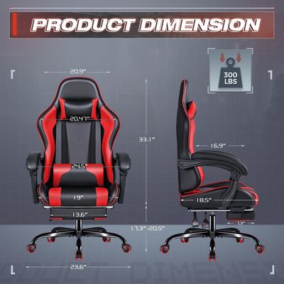 Modern Design Renncomputer Videospiele Stuhl mit Fußstütze und Massage Lendenunterstützung