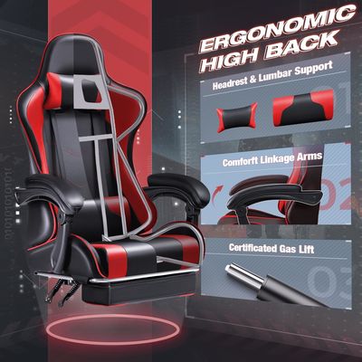 Modern Design Renncomputer Videospiele Stuhl mit Fußstütze und Massage Lendenunterstützung