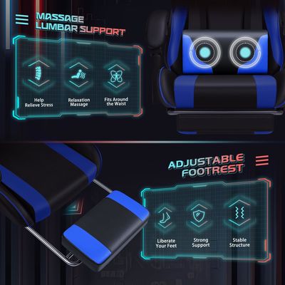 Alinunu Gaming Chair Ergonomisch gestaltet mit Massage-Lumbalunterstützung und 360-Spiel-Sitz