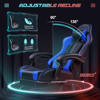 Alinunu Gaming Chair Ergonomisch gestaltet mit Massage-Lumbalunterstützung und 360-Spiel-Sitz
