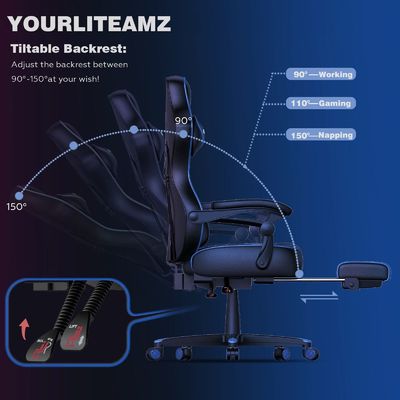 Funktionsmechanismus Alinunu Spielstuhl mit Fußstütze Kopfstütze und Lendenstütze