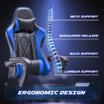 angepasster Farb ergonomischer Videospielstuhl mit Fußstütze und Massage Lendenunterstützung