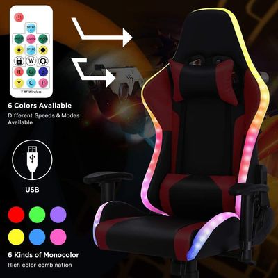 Moderner Stil ALINUNU RGB Gaming-Stuhl mit 360 Drehfunktion und Massagefunktion